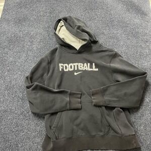Nike Football Hoodie Sweatshirt Mens XL Black Gray Pullover Kangaroo Pocket Logo